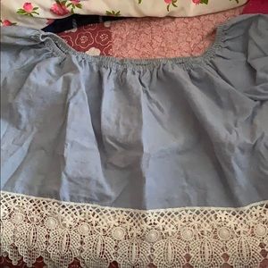 Blue off shoulders croptop